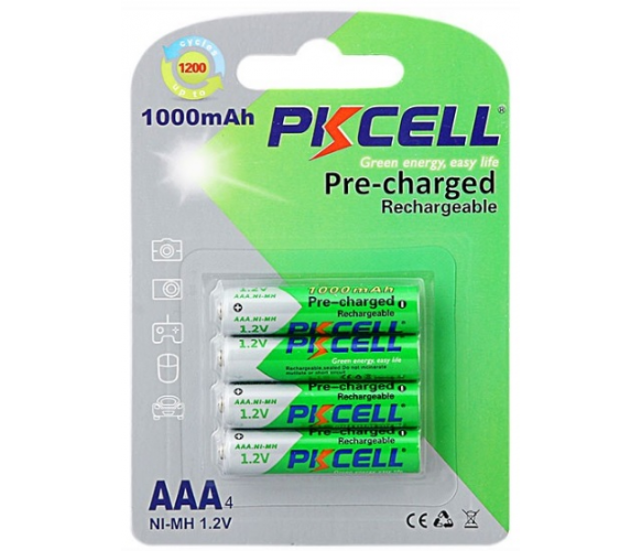 Акумулятор PKCELL 1,2V AAA 1000 mAh NiMh, 4шт/блістер (09323)