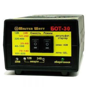 Автоматичний пуско-зарядний пристрій MasterWatt 12/24В БОТ-30