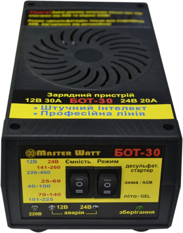Автоматичний пуско-зарядний пристрій MasterWatt 12/24В БОТ-30