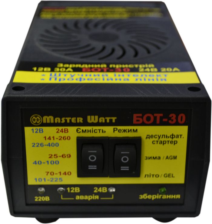 Автоматичний пуско-зарядний пристрій MasterWatt 12/24В БОТ-30