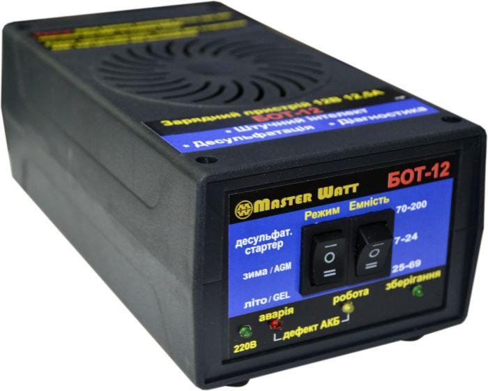 Автоматичний десульфатуючий зарядний пристрій MasterWatt БОТ-12