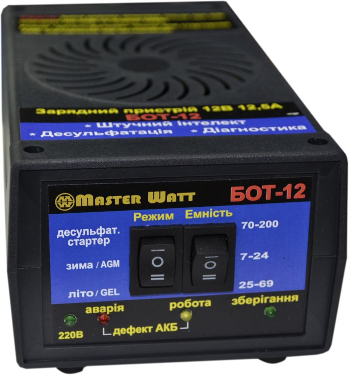 Автоматичний десульфатуючий зарядний пристрій MasterWatt БОТ-12
