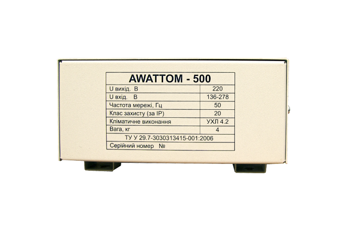 Стабілізатор напруги Awattom СНОПТ 0,6 кВт