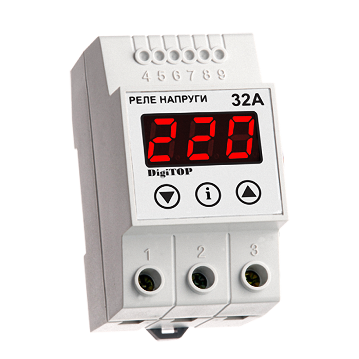 Реле напряжения DigiTOP VP-32А (3 модуля, базовый функционал)