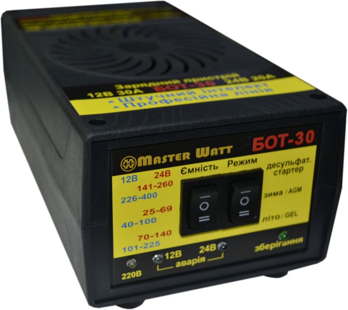 Автоматическое пуско-зарядное устройство MasterWatt 12/24В БОТ-30