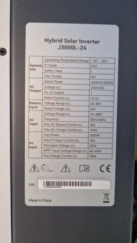 Інвертор JSDSolar J3000L-24 (3 кВт, 24В)
