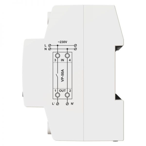 Реле напруги DigiTOP VP-50А M2W (2 модулі, термозахист)