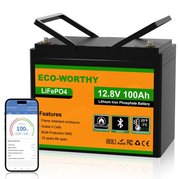 Аккумулятор ECO-Worthy LFP 12-100 LiFePO4 Bluetooth