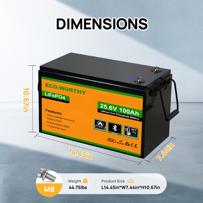 Акумулятор ECO-Worthy LFP 24-100 LiFePO4 Bluetooth